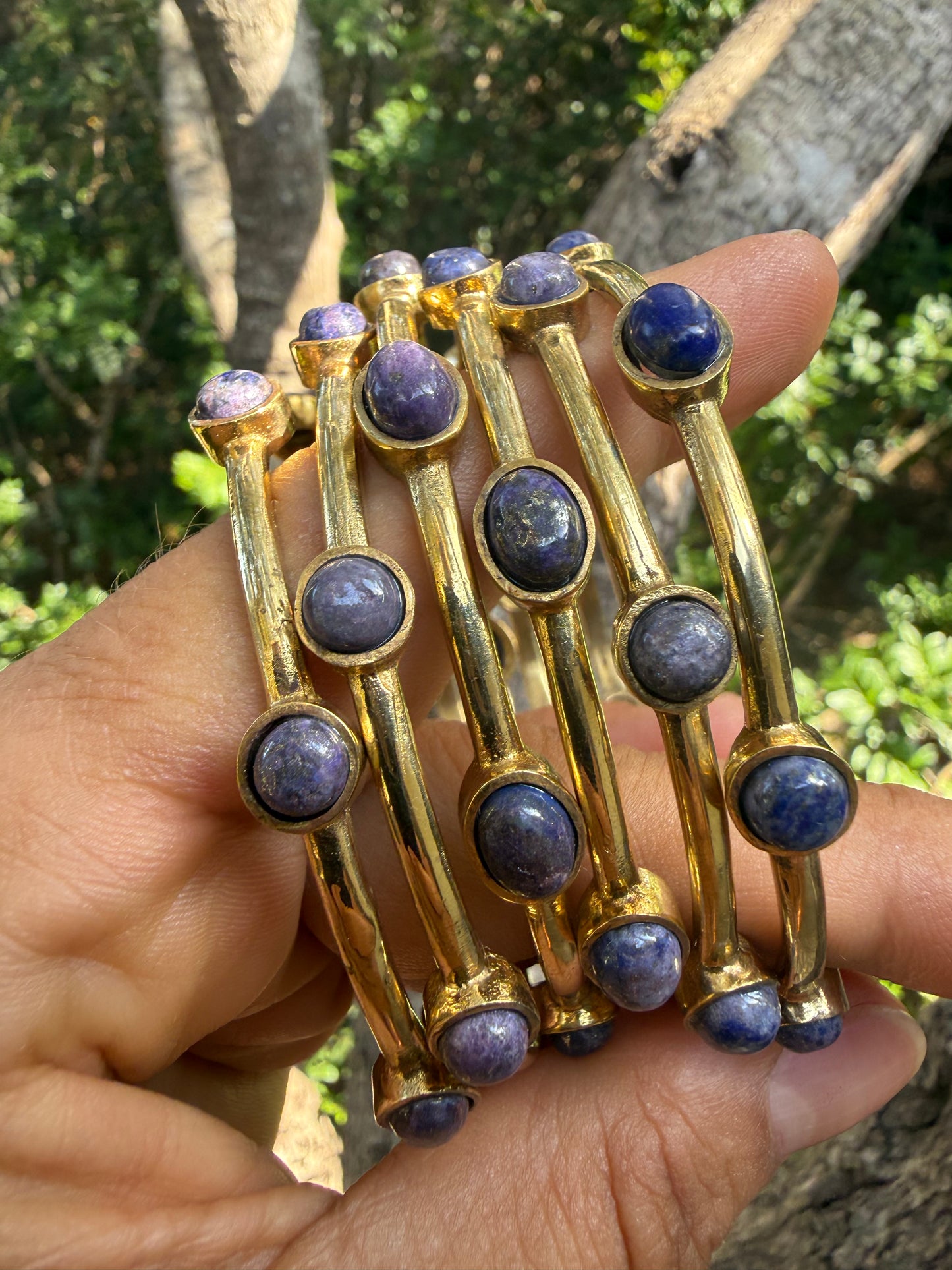 Bracciale Ottone e Lapis Lazuli
