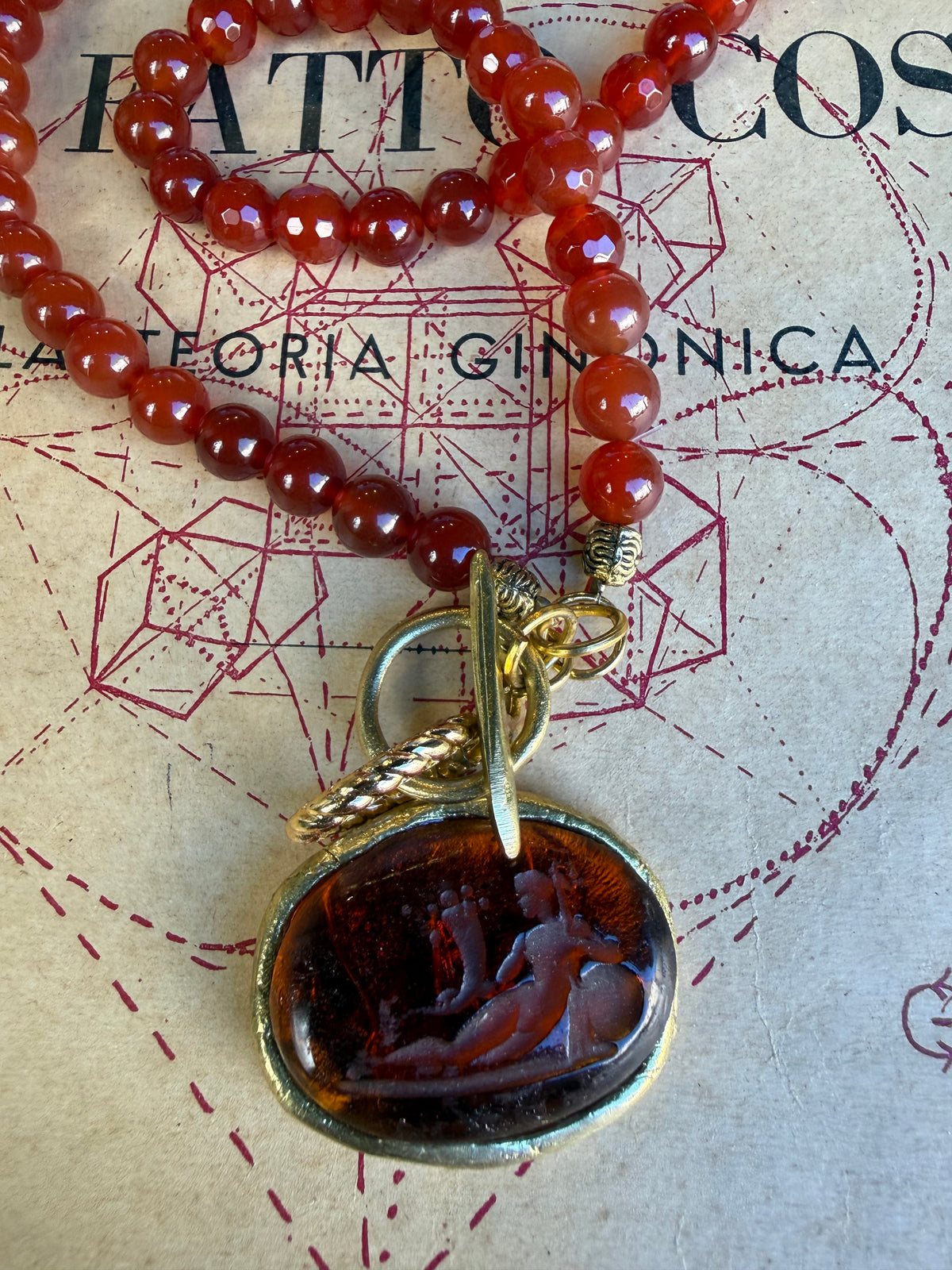 Collana Pasta Vitrea Ambra