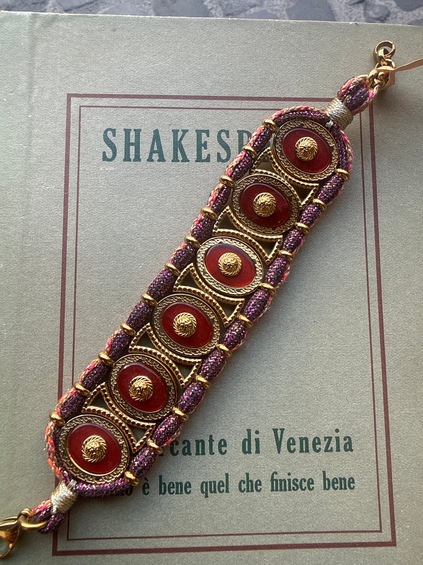 Bracciale tessuto e ottone