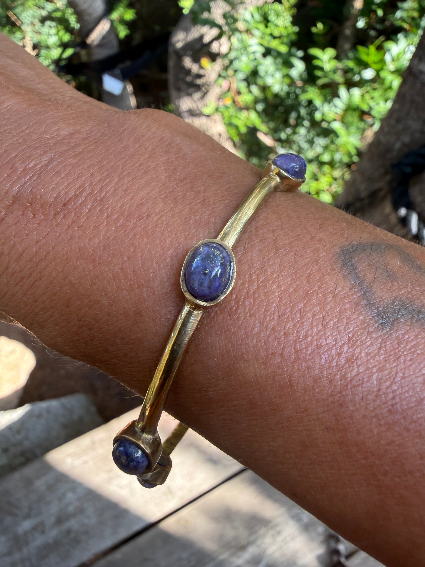 Bracciale Ottone e Lapis Lazuli