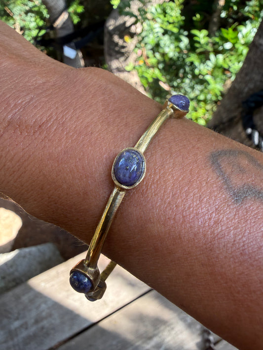 Bracciale Ottone e Lapis Lazuli