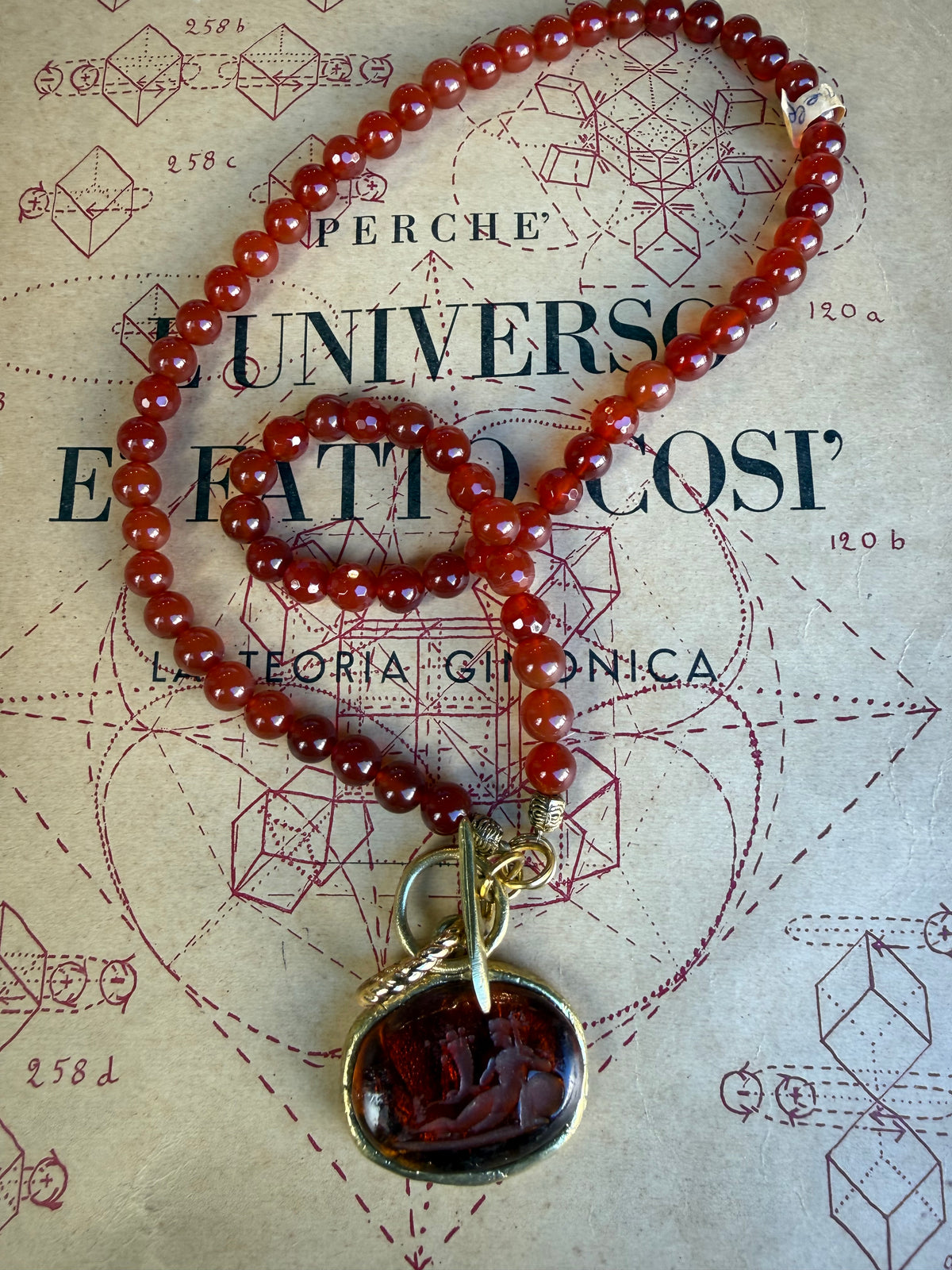 Collana Pasta Vitrea Ambra