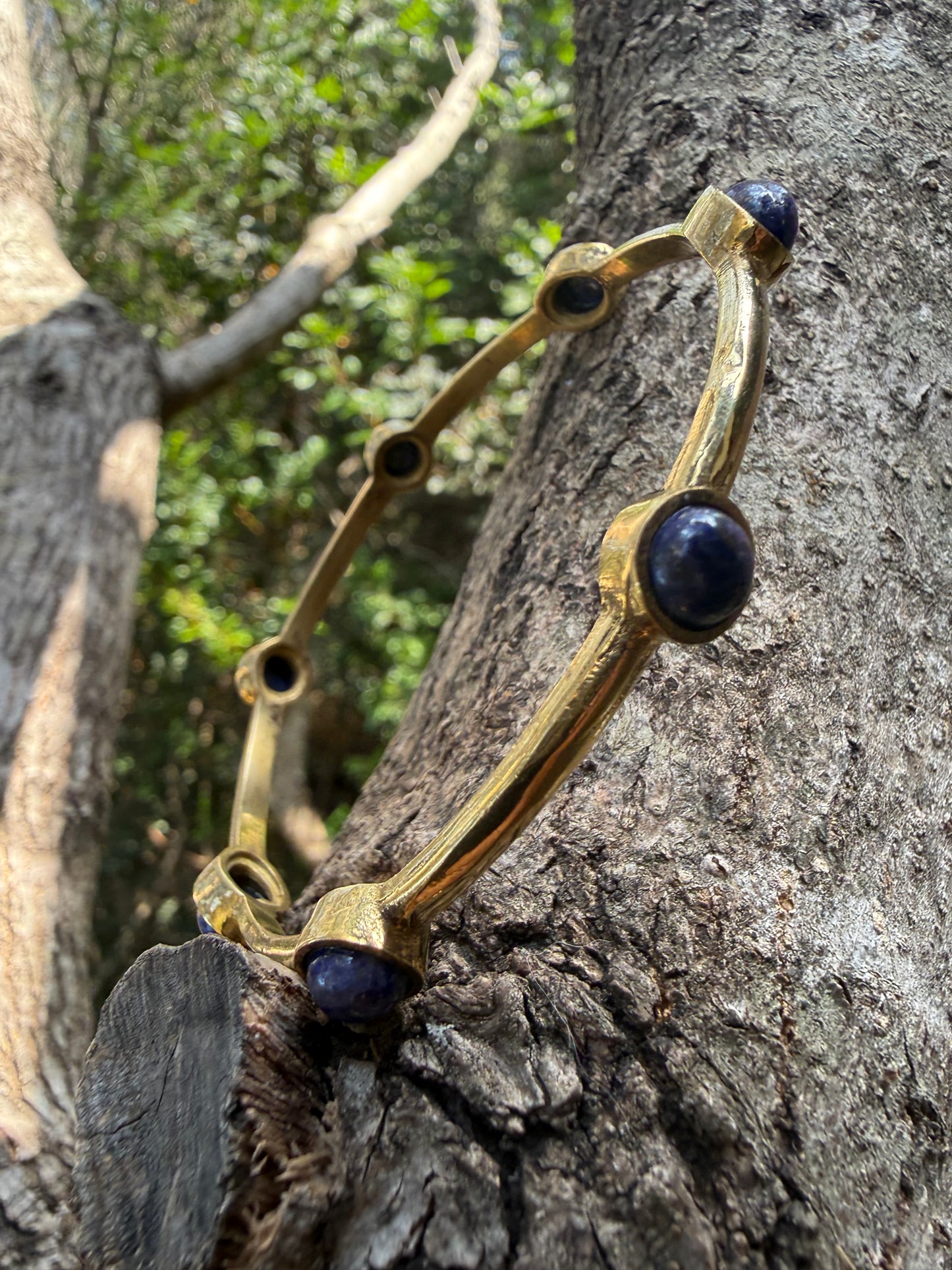 Bracciale Ottone e Lapis Lazuli