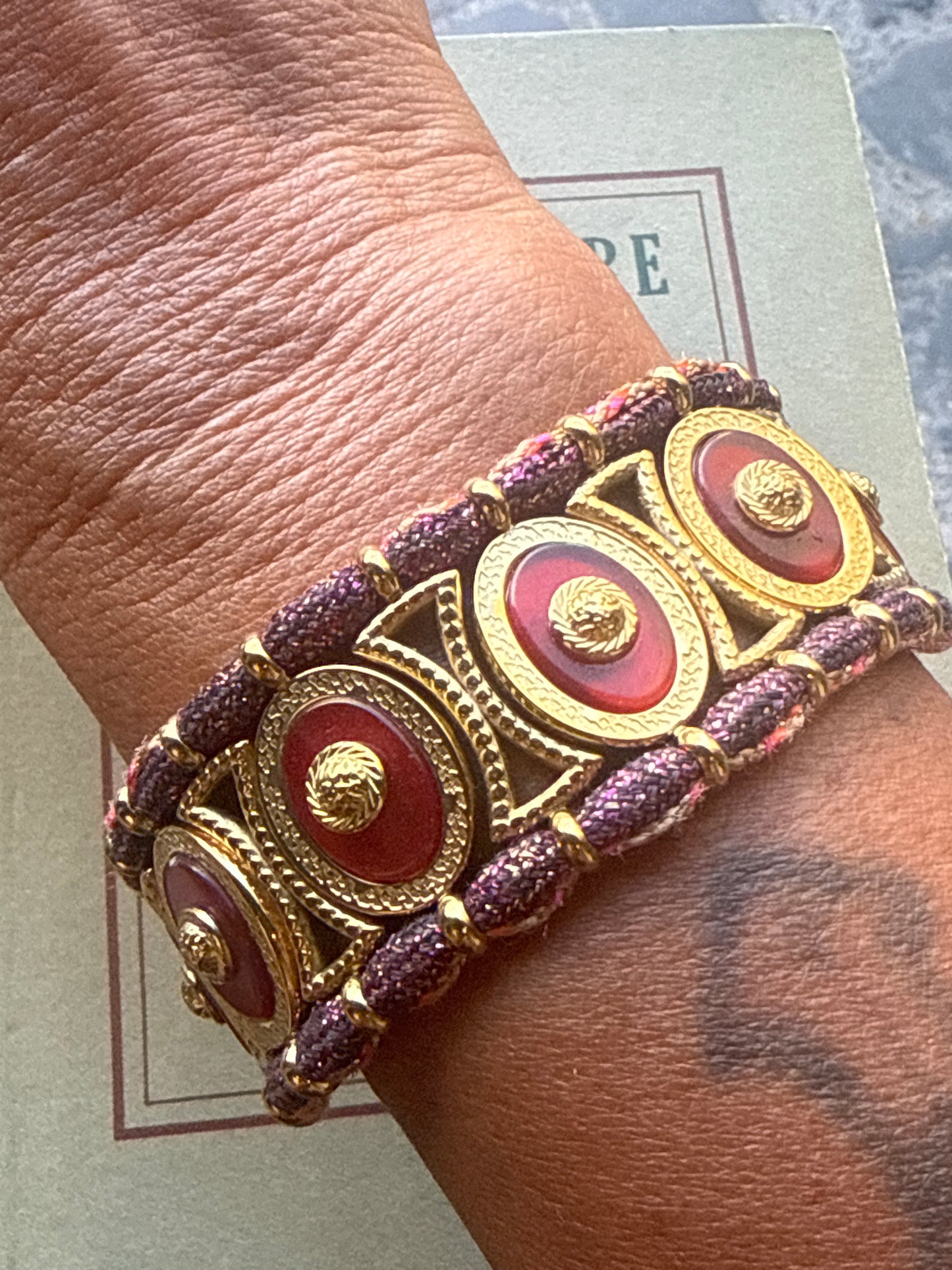 Bracciale tessuto e ottone