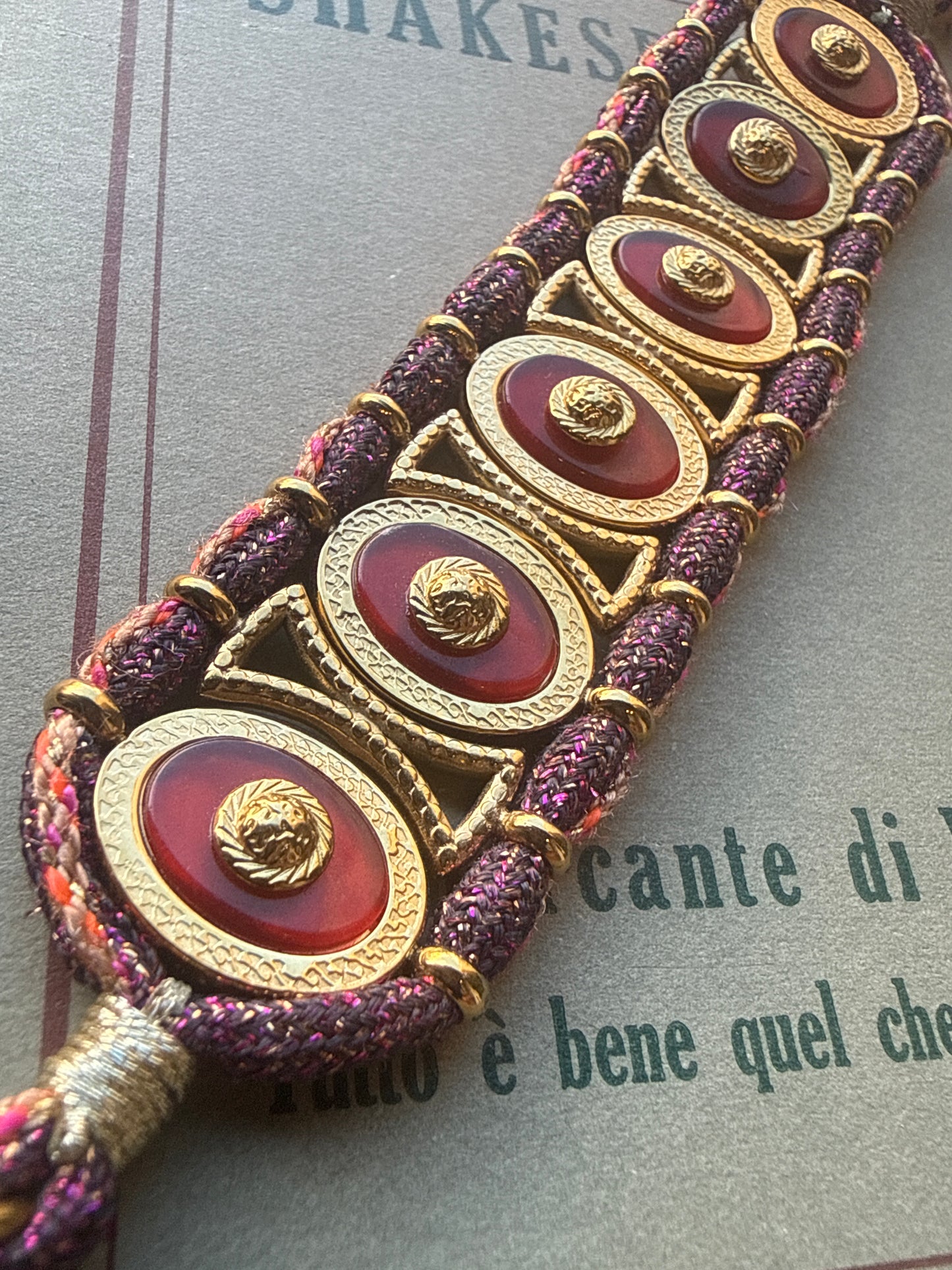 Bracciale tessuto e ottone