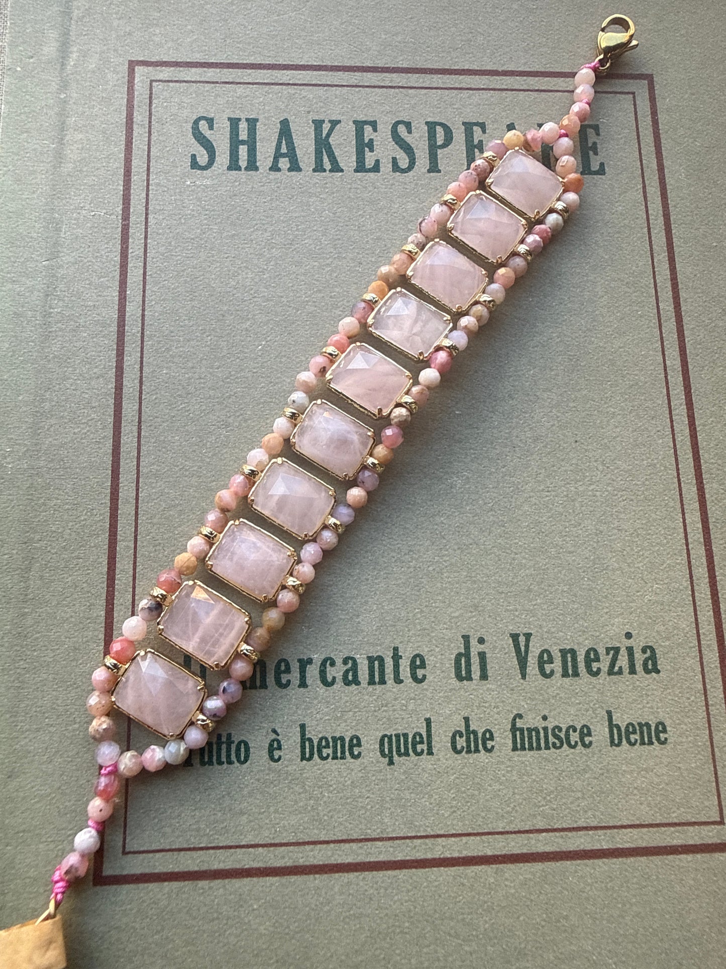 Bracciale in Quarzo Rosa