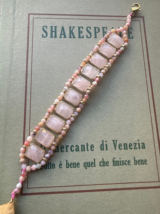 Bracciale in Quarzo Rosa