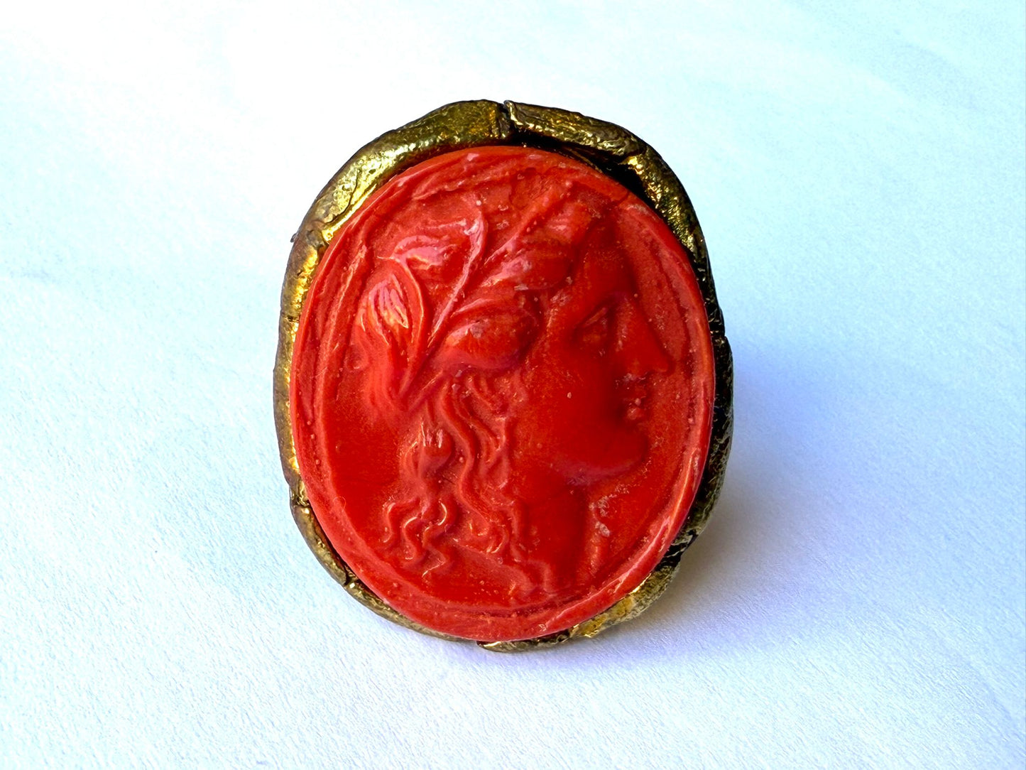 Anello in Pasta Vitrea Corallo