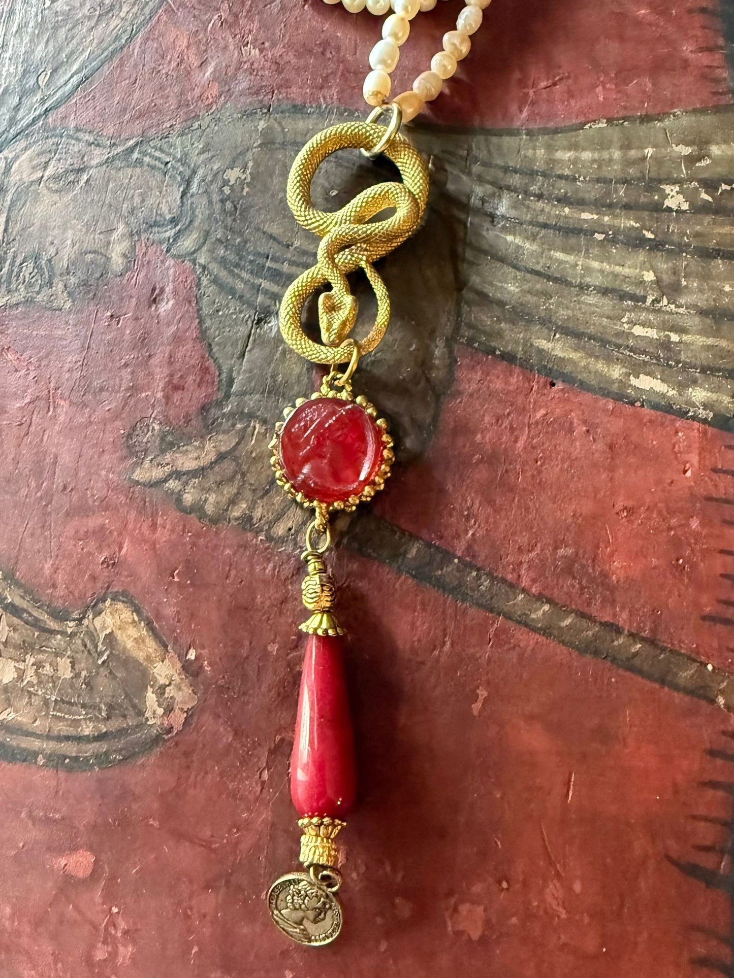 Collana Perle e Serpente